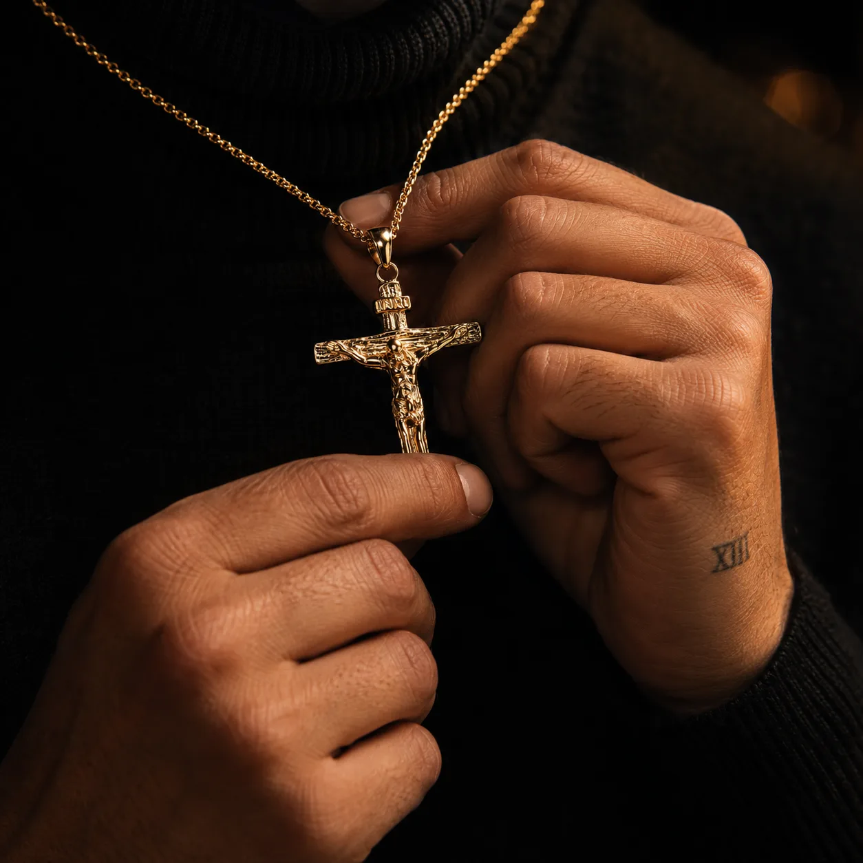 Byzantine Crucifix held close