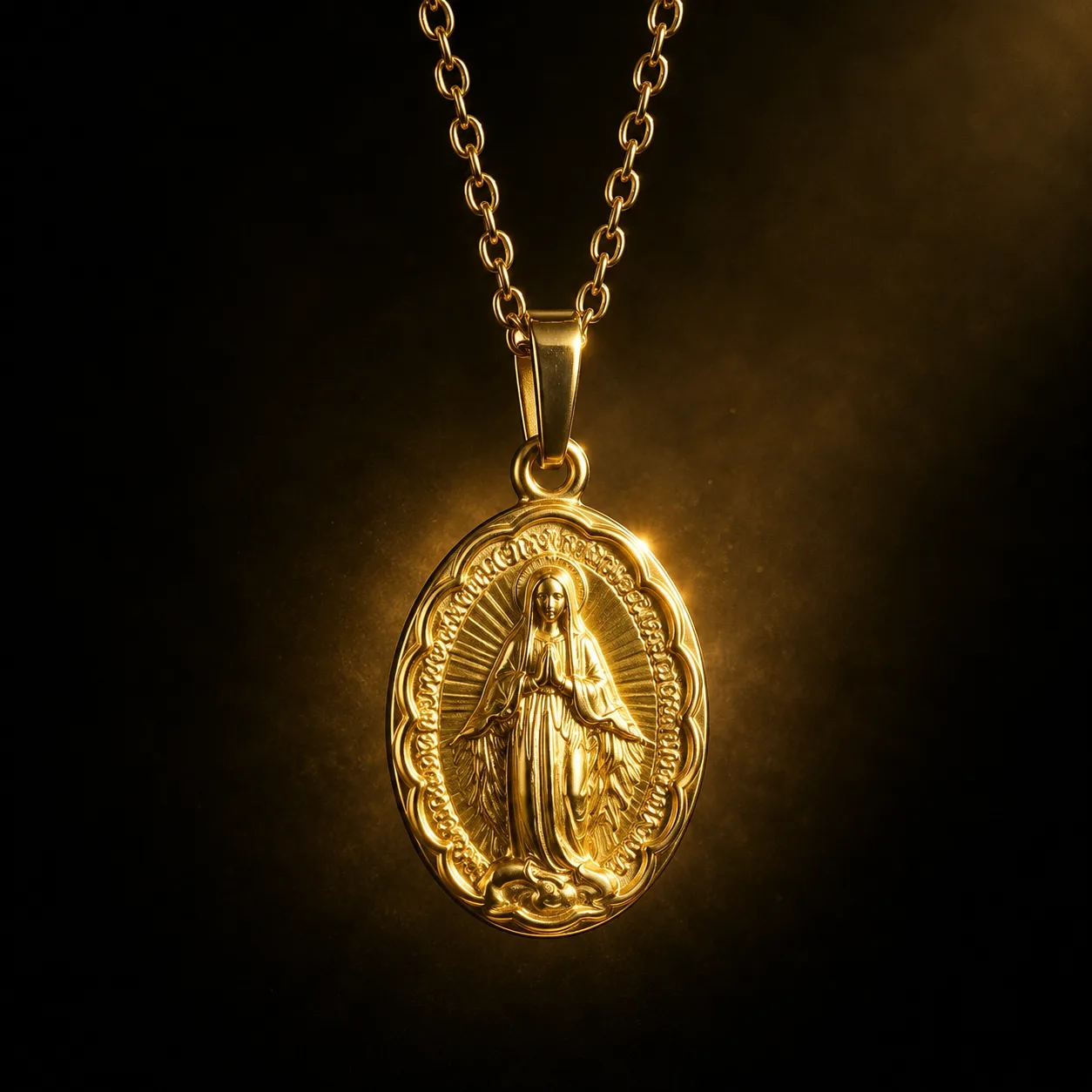 Virgin Mary Pendant — detailed close-up